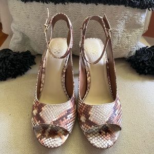 Vince Camuto snake print pumps